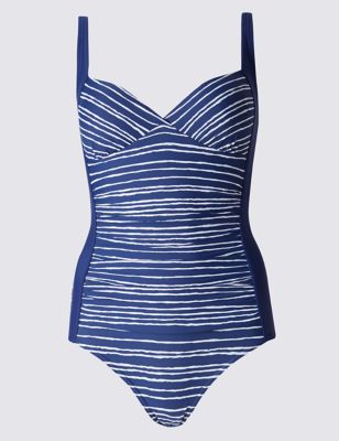 Secret Slimming&trade; Longer Length Striped Swimsuit